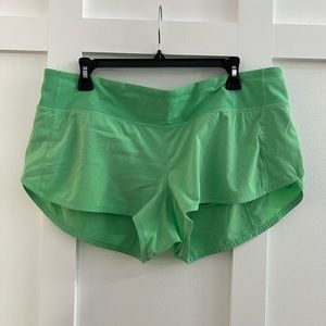 Lululemon Speed Shorts Green 12